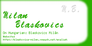 milan blaskovics business card
